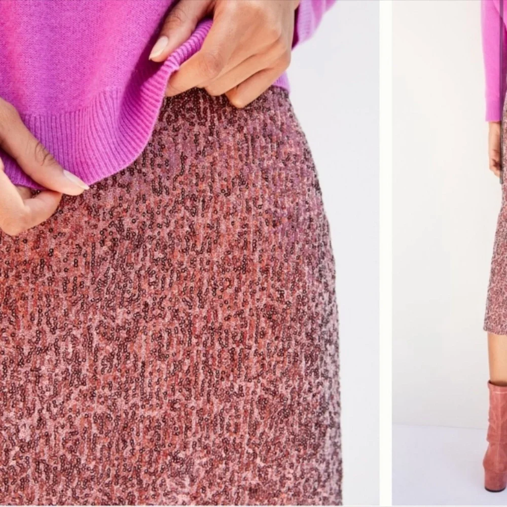 Anthropologie NWT Maeve Alicia Sequinned  Skirt  Size SP. - Picture 4 of 16